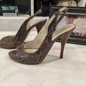 Guess Snakeskin Slingback Stillettos